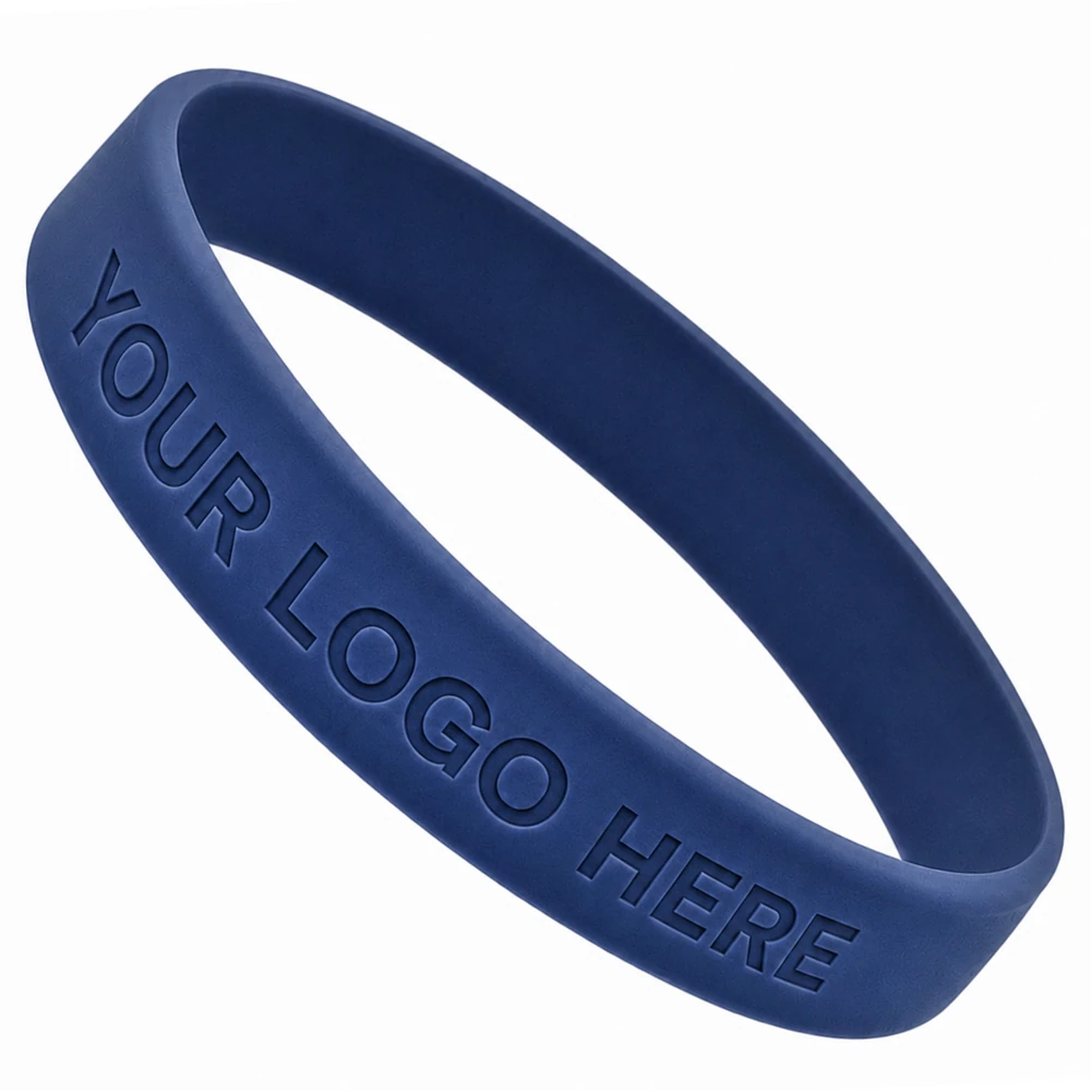 Pulseiras de silicone em baixo-relevo