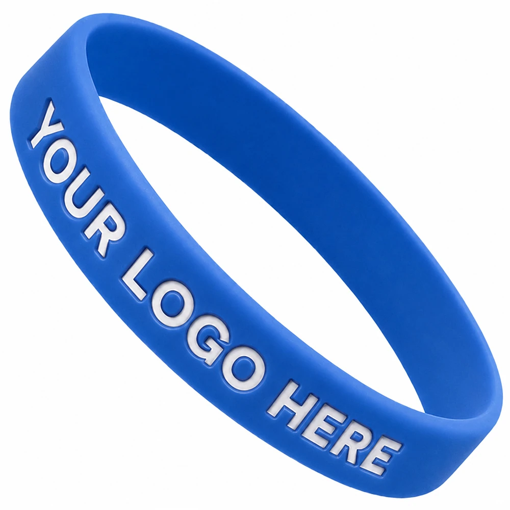 Pulseiras de silicone em baixo-relevo com cor