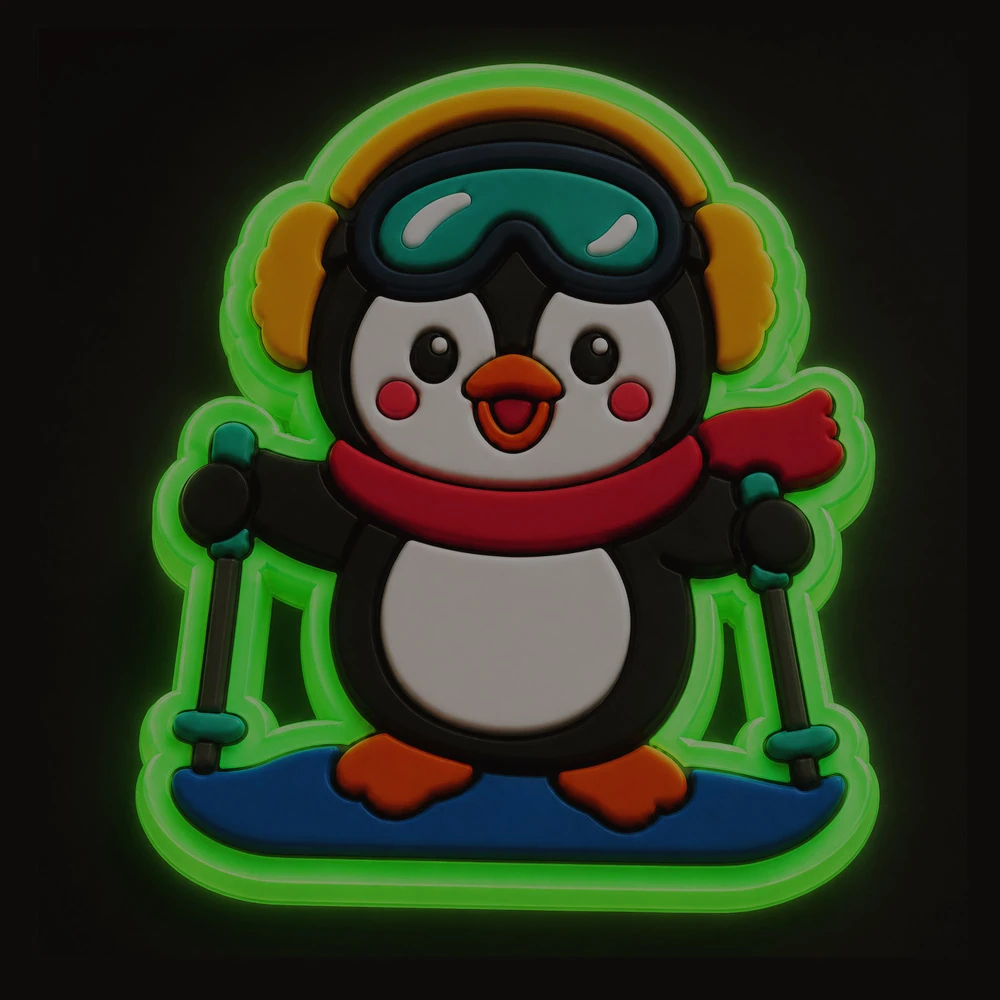 Glow-in-the-dark custom soft PVC pin with neon green border
