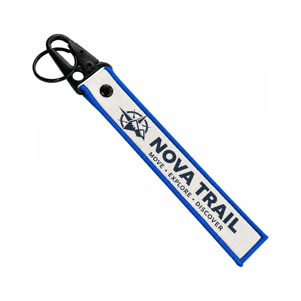 Chaveiros tecidos personalizados com mosquetão